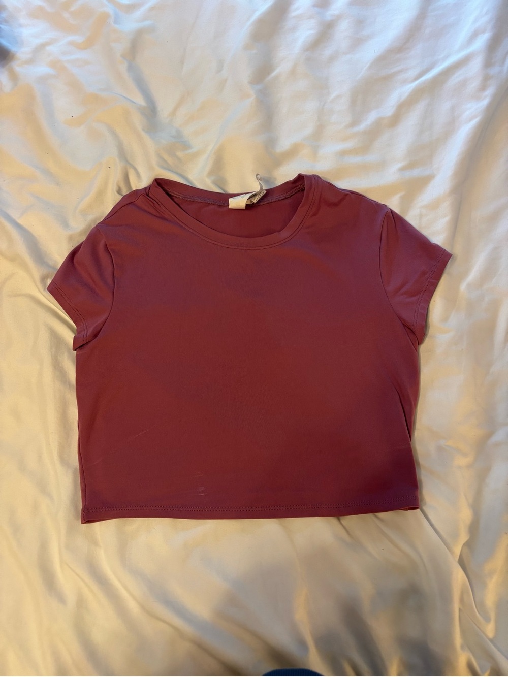 ALO Yoga Short Sleeve Crew Crop Top - Mauve Pink